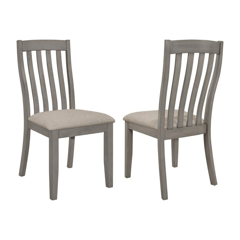Ensemble de 2 chaises de salle à manger avec siège rembourré, Gris