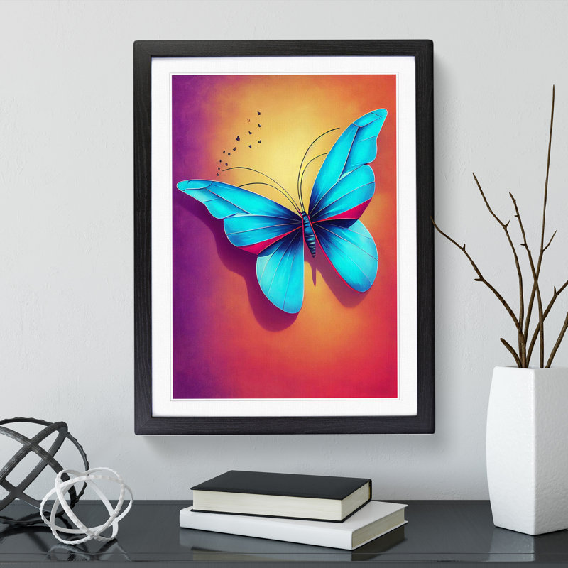 Unforgettable Butterfly - Single Picture Frame Print, Black Framed, 64cm H x 46cm W x 2cm D