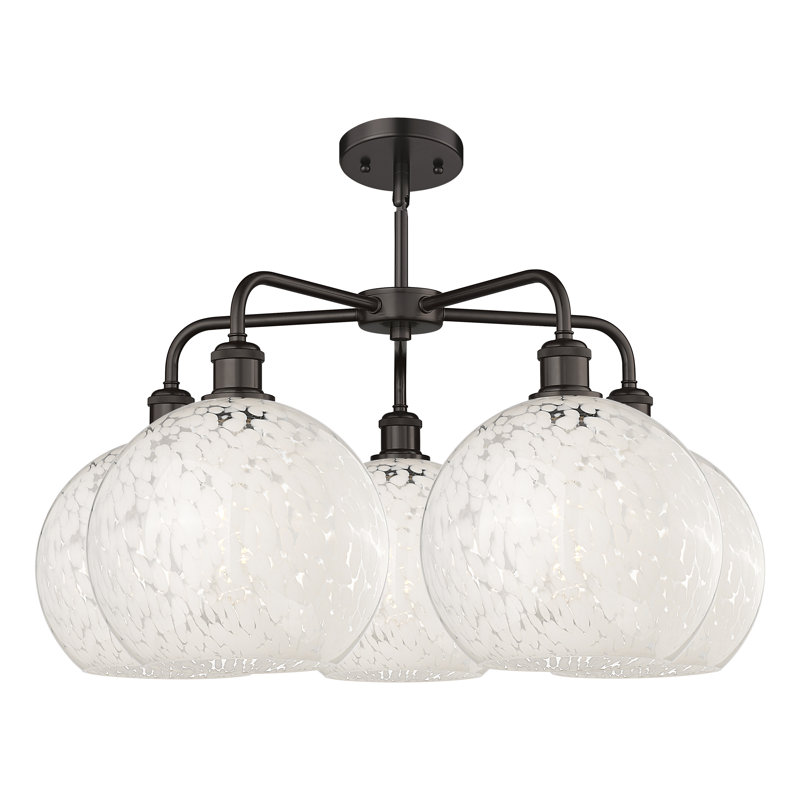 Bellagrace 5 - Light Dimmable Globe Chandelier, 17.25" H x 28" W x 28" D, Oil Rubbed Bronze