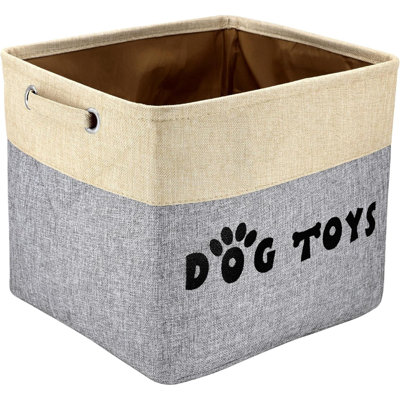 Large Dog Toy Basket Bin - Rectangular Storage Box Chest Organizer For Dog Toys,Dog Coats,Dog Clothing,Dog Apparel & Accessories