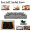 Velours côtelé gris 82,7 po à 3 places, confort luxueux, profond avec coussins moelleux, convertible, support stable pour les adultes, moderne facile à assembler, couleur grise, canapé rembourré confortable, multiples