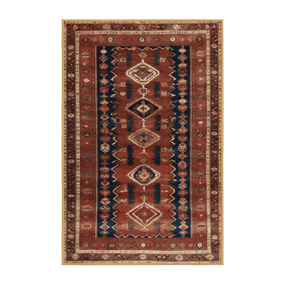 Machine Washable Persian Brown Area Rug