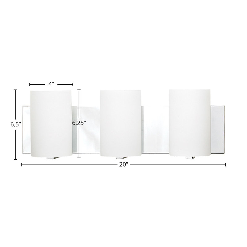 Éclairage pour meuble-lavabo à 3 lumières Abhijeet, Chrome
