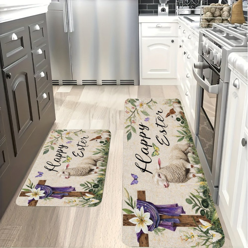 Tapis de cuisine antidérapant 2 pièces
