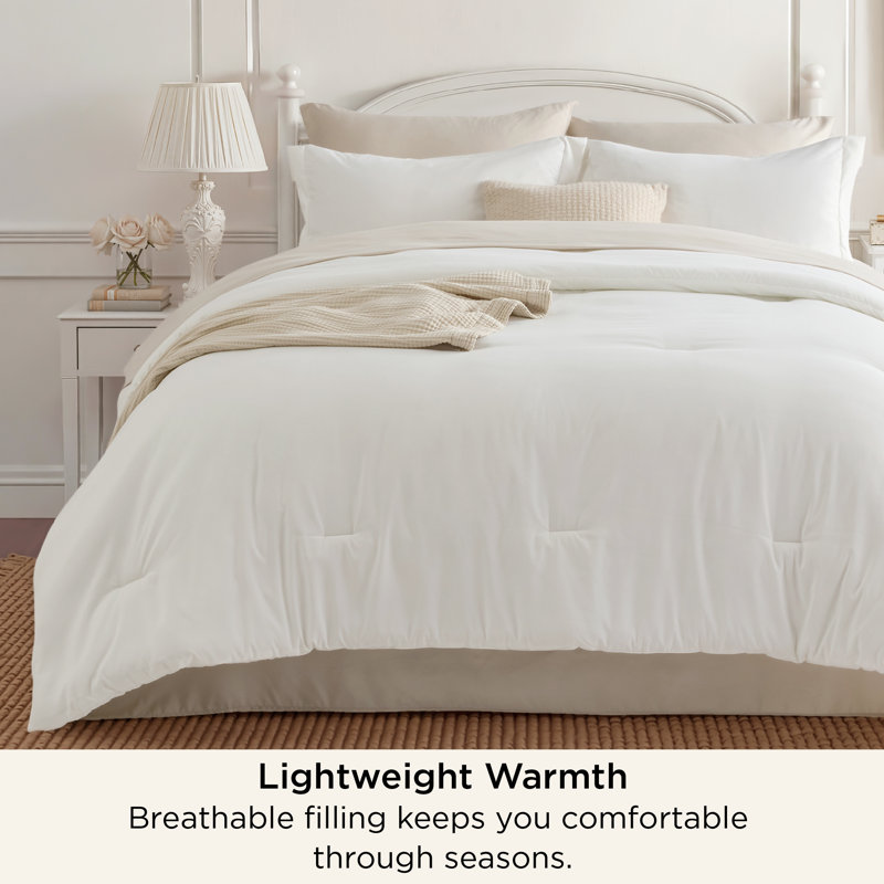 Bedsure King 4-Piece Bed-in-a-Bag Set – Coconut Milk & Natural, Boho Contrast Design, King Comforter + 3 Additional Pieces