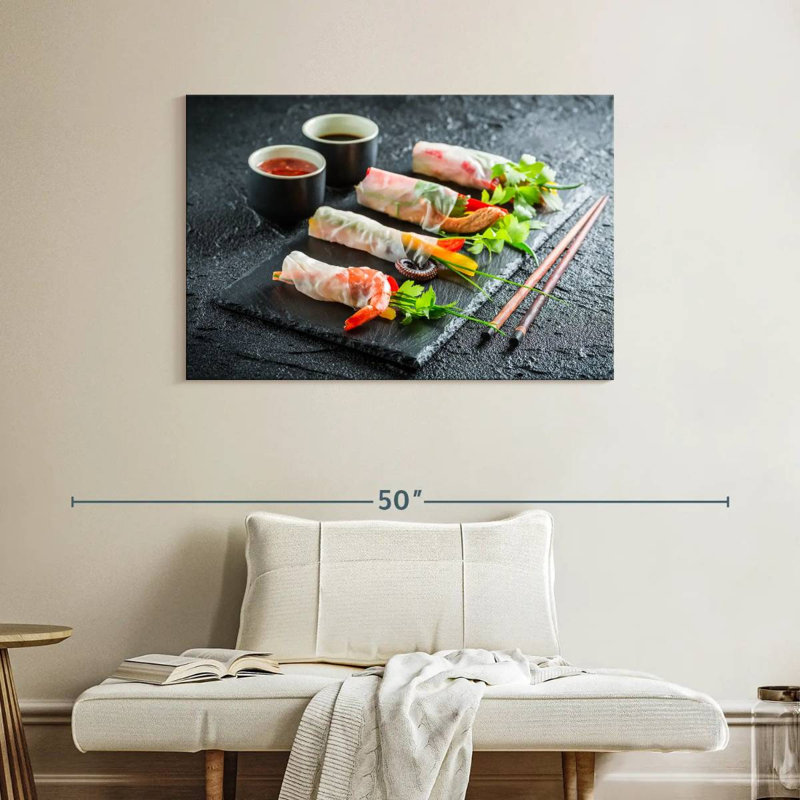 Seafood Spring Rolls, 26" H x 39" W