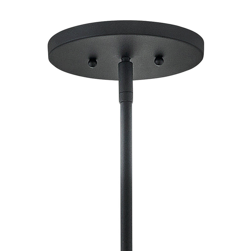 Ophelia Modern Black Rattan 6-Light LED Drum Pendant
