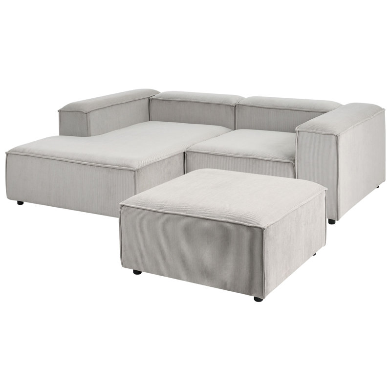 Alexs 3 Seater Corduroy Corner Sofa , Left Hand Facing