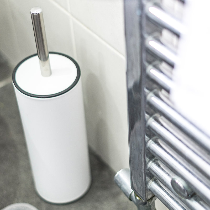 Jana Free-Standing Toilet Brush and Holder, White