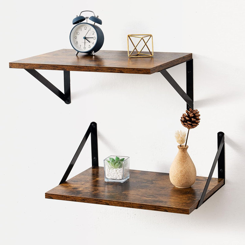 Milun Floating Shelf, Rustic Brown