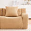 Tissu camel, forme en L, design ergonomique sans armature, mousse haute densité 32D profilée, accoudoirs incurvés, aucun assemblage requis, base antidérapante