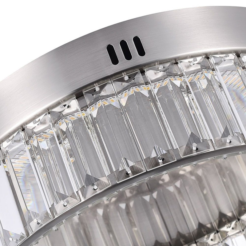 Crystal LED Flush Mount, Satin Nickel