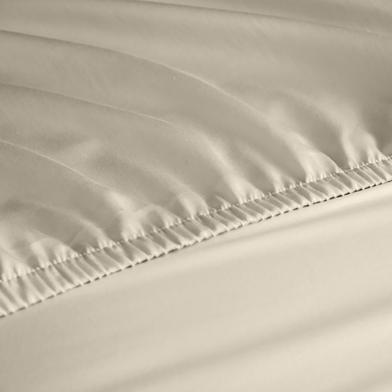 Ensemble de draps en rayonne de bambou 6 pièces , Ensemble de draps pour très grand lit californien, Crème