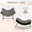 Chaise berçante d'extérieur surdimensionnée 2 pièces avec coussin Papasan-211016393-228153145