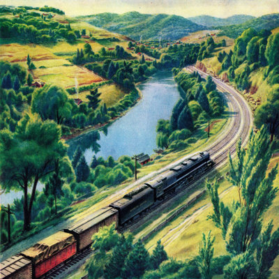 Train Trip 1 Piece Wrapped Canvas Painting
