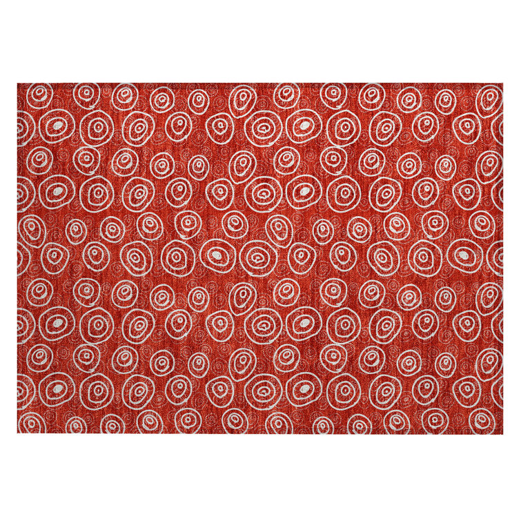 Washable Geometric Indoor / Outdoor Rug