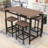 Pipkin 5-Piece Dining Set, Rectangular Table with Steel Frame and Four Stools for Small Space-310902266-310902267