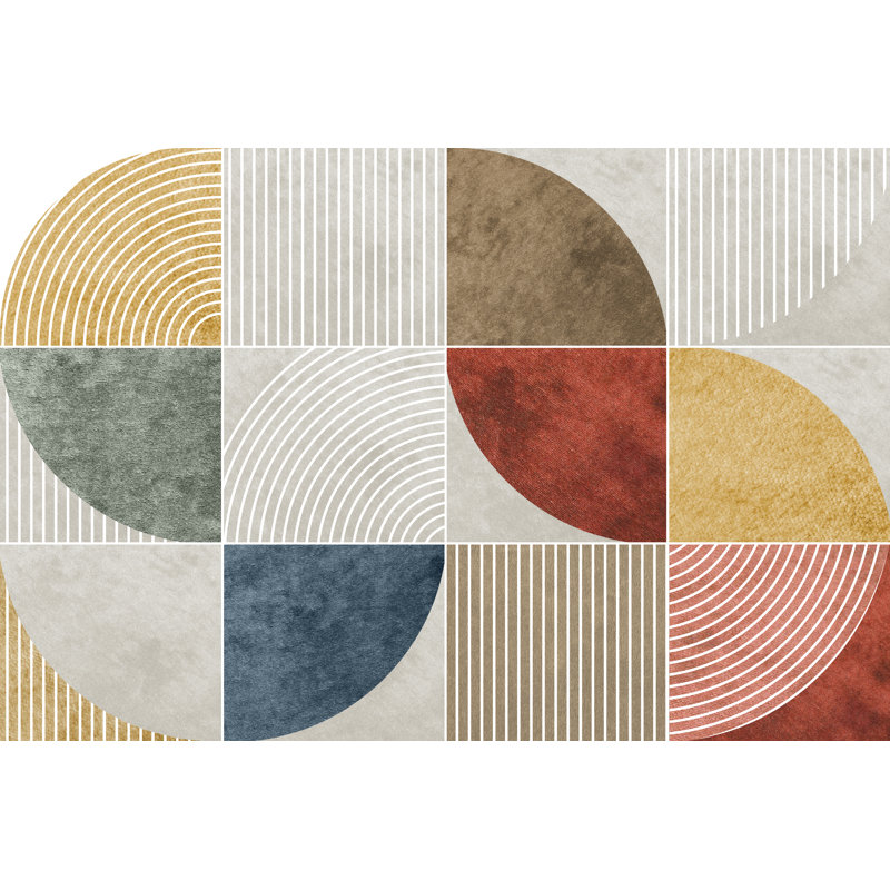Hvidovre Vinyl Machine Printed Area Rug, Rectangle 5'3" x 7'10.5"