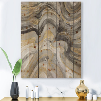 Glam Gold Canion - Modern & Transitional Print on Natural Pine Wood