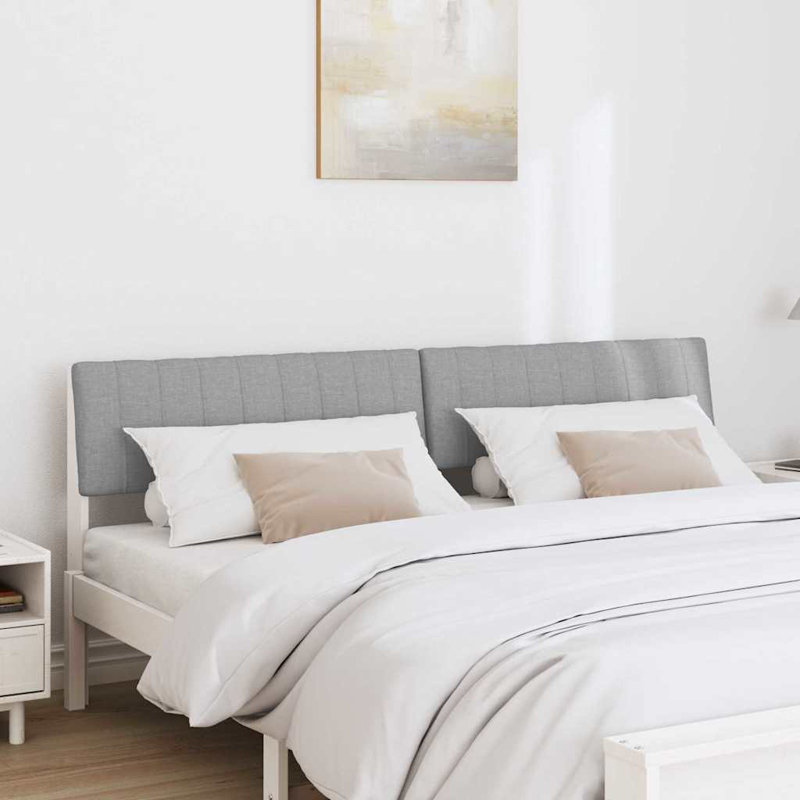 Solid Wood Headboard, DE Size - 180 x 220 cm, Light Grey, White