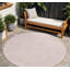 Tapis intérieur lavable 8 po à motif géométrique rond rose et gris