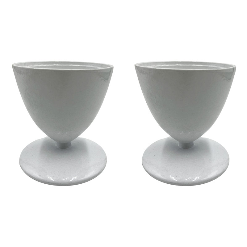 Aluminum Taper Candlestick, White, 5" H x 4.75" W x 4.75" D
