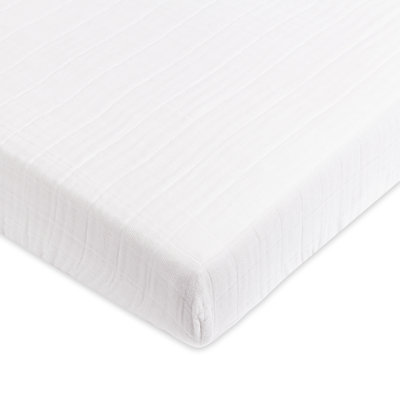 babyletto Plain White Muslin Mini Fitted Sheet & Reviews | Wayfair