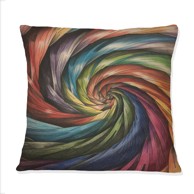 Coussin Whirling Spiral In Faded Retro Colors I - Abstract