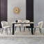 150cm Elegant U-Shape Pedestals Light Grey Dining Table-1105946036