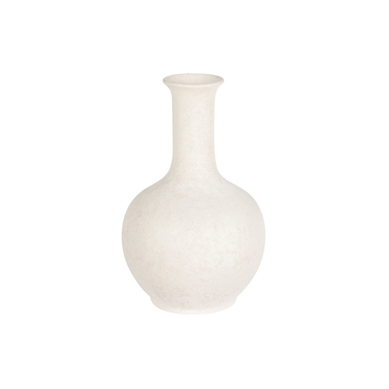 CERAMIC VASE, Beige, overall height- 35cm