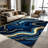 1PC navy blue gold glitter marbled fluid swirl area rugs for Living Room, Soft, All seasons, Easy-maintain, Washable Indoor mat, Farmhouse suitable for dining table, bedroom, entryway, kitchen, home office, balcony, Home Decor, Outdoor Decor.-1668037830