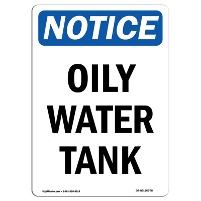 Oily Water Tank Sign
