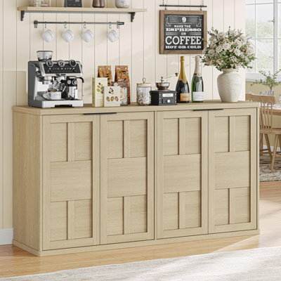 60"  Sideboard Buffet Cabinet with Fluted Doors, for Kitchen & Living Room