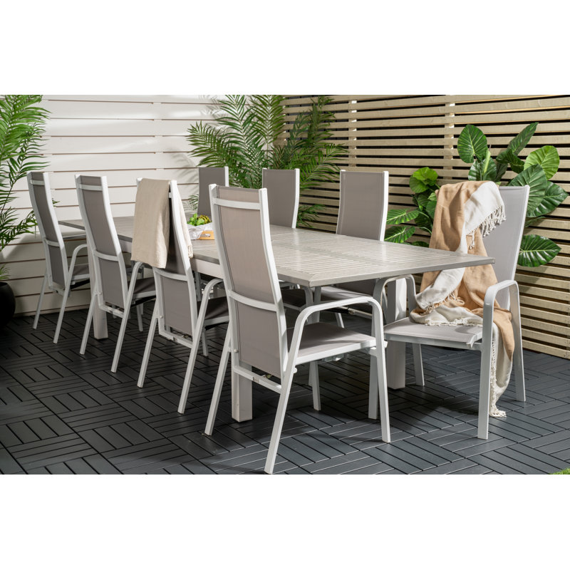 Jayesh 8 - Person Patio Dining Set with Extendable Rectangular Table
