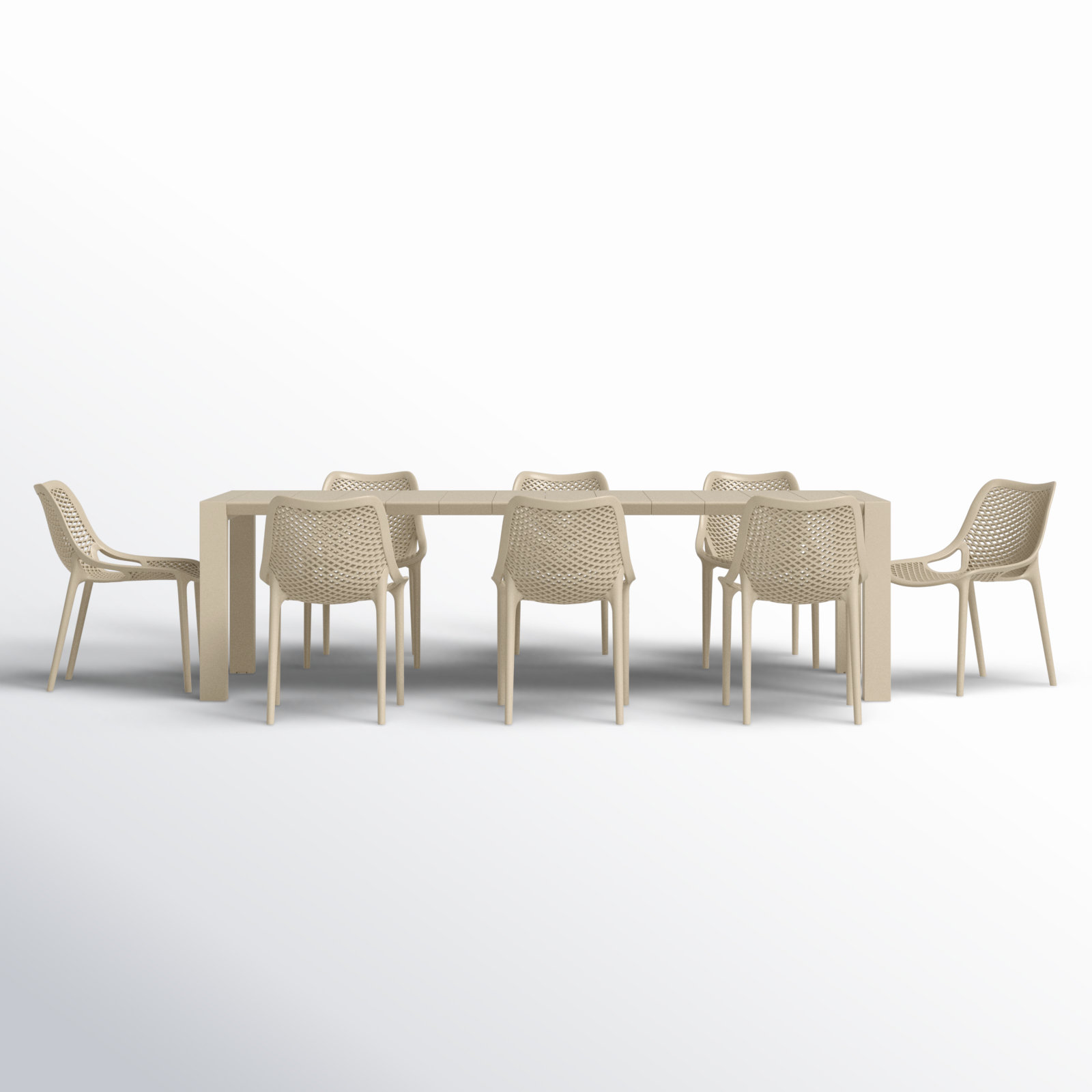 Farrah 39'' Rectangular 8-Person Outdoor Dining Set, Taupe