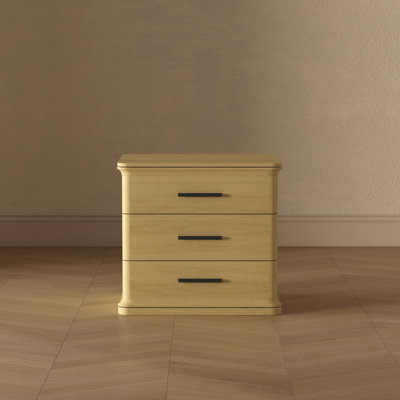 Clifford Traditional 3-Drawer Nightstand in Natural Oak