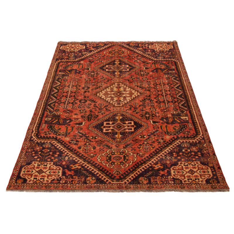 Tapis rouge unique en son genre 5 pi 4 po x 8 pi 8 po Melis