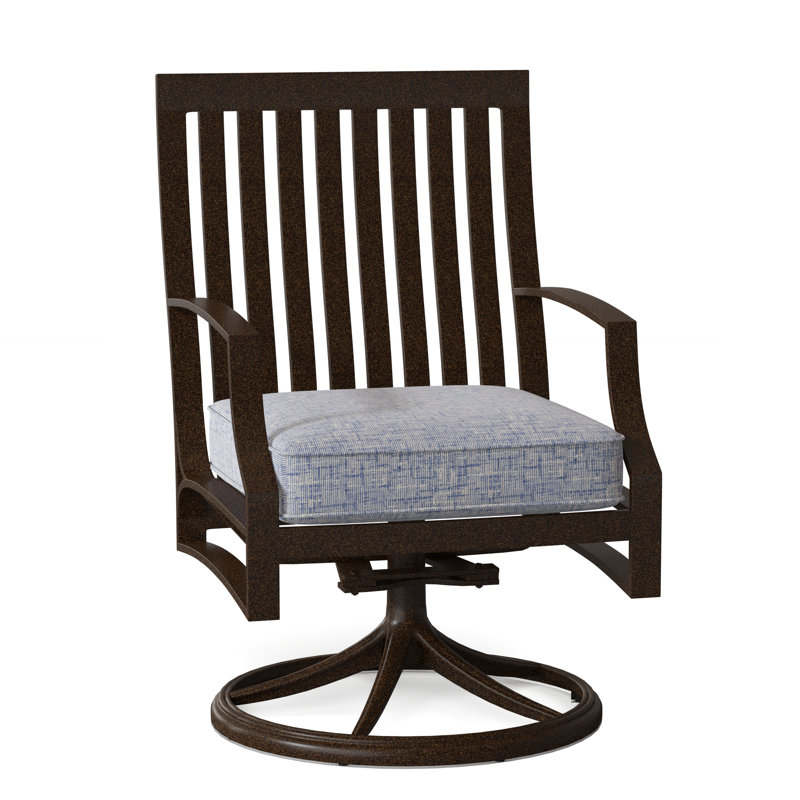 Seal Cove Outdoor Dining Armchair, Chestnut Brown, Brisa Charcoal Distressed Faux Leather