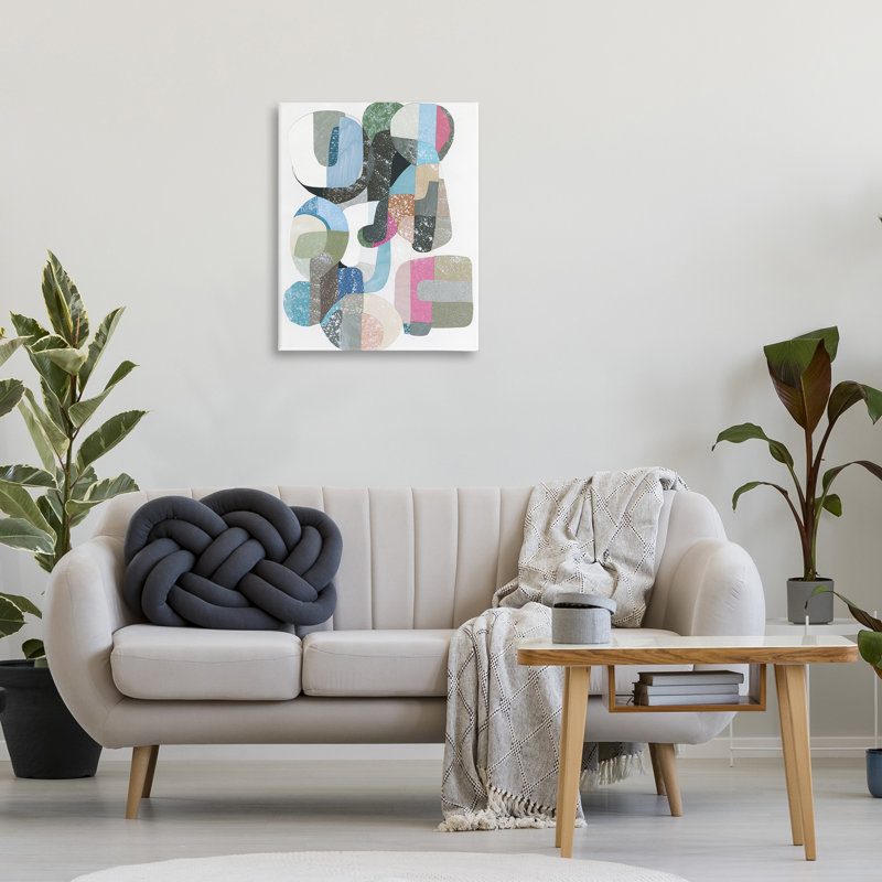 Toile de formes pastel entrelacées, design par Coco Good, H 30 po x l 24 po