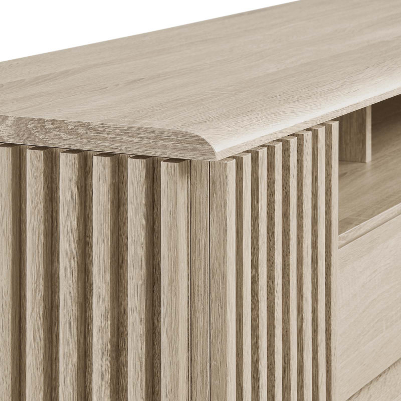 Eudora 60'' Light Oak Modern TV Stand with Cabinet