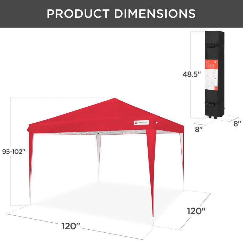 Tan 10x10ft Portable Pop-Up Canopy Tent with Carrying Bag