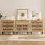 Buffet cannelé de 240 cm de large avec rangement, chêne-134078141