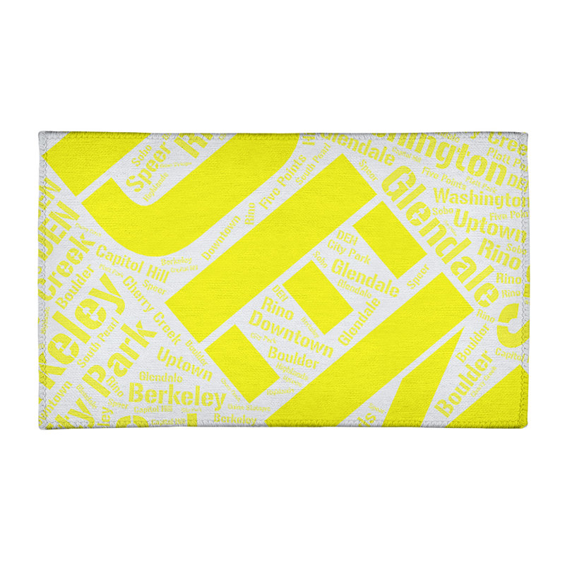 Tapis jaune à tissage plat, Rectangle 3 pi x 5 pi
