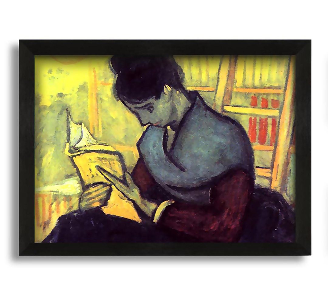 Gerahmtes Leinwandbild The Novel Reader von Vincent Van Gogh