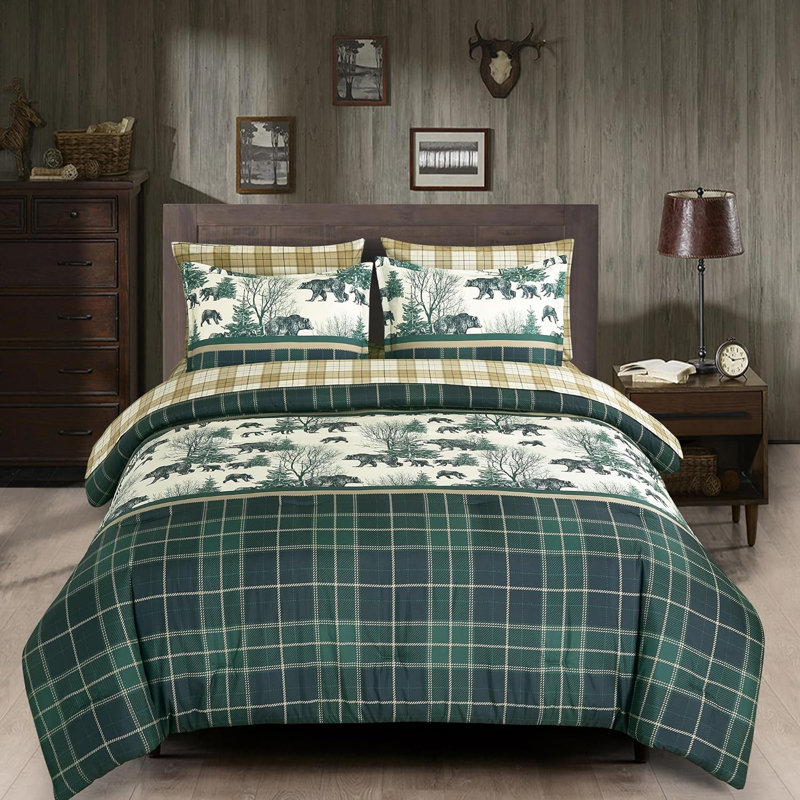 Southwestern Cabin Lodge Bedding Comforter Set with Sheets, Queen Comforter + 6 Additional Pieces
