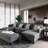 Contemporary Style Ottoman Gray Color Chenille 1Pc Ottomans Living Room Furniture Plush Seat