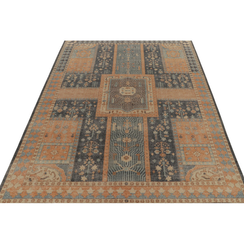 Distressed Homage Handmade Kilim Wool Geometric Area Rug, Rectangle 9' x 12'
