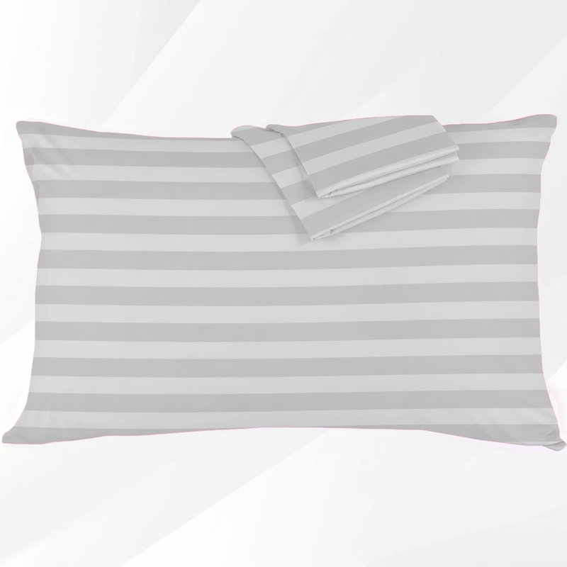 Stripe pillowcase - Set of 2, SILVER