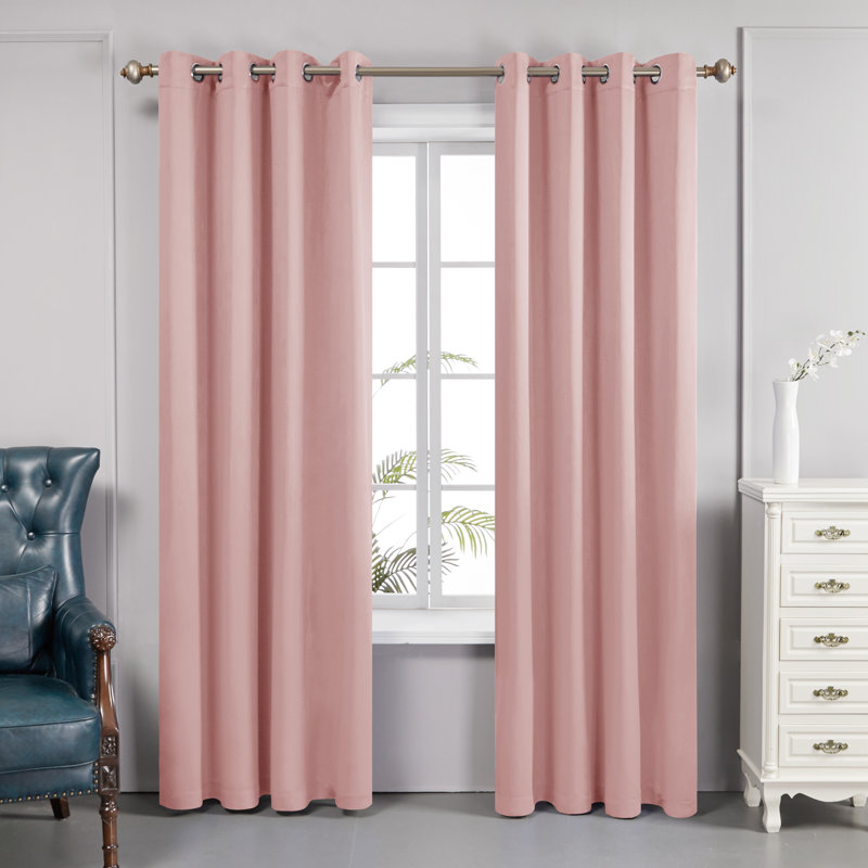 Paire de rideaux doublés occultant 100% Bursaite, Noir, L 52 po x L 84 po