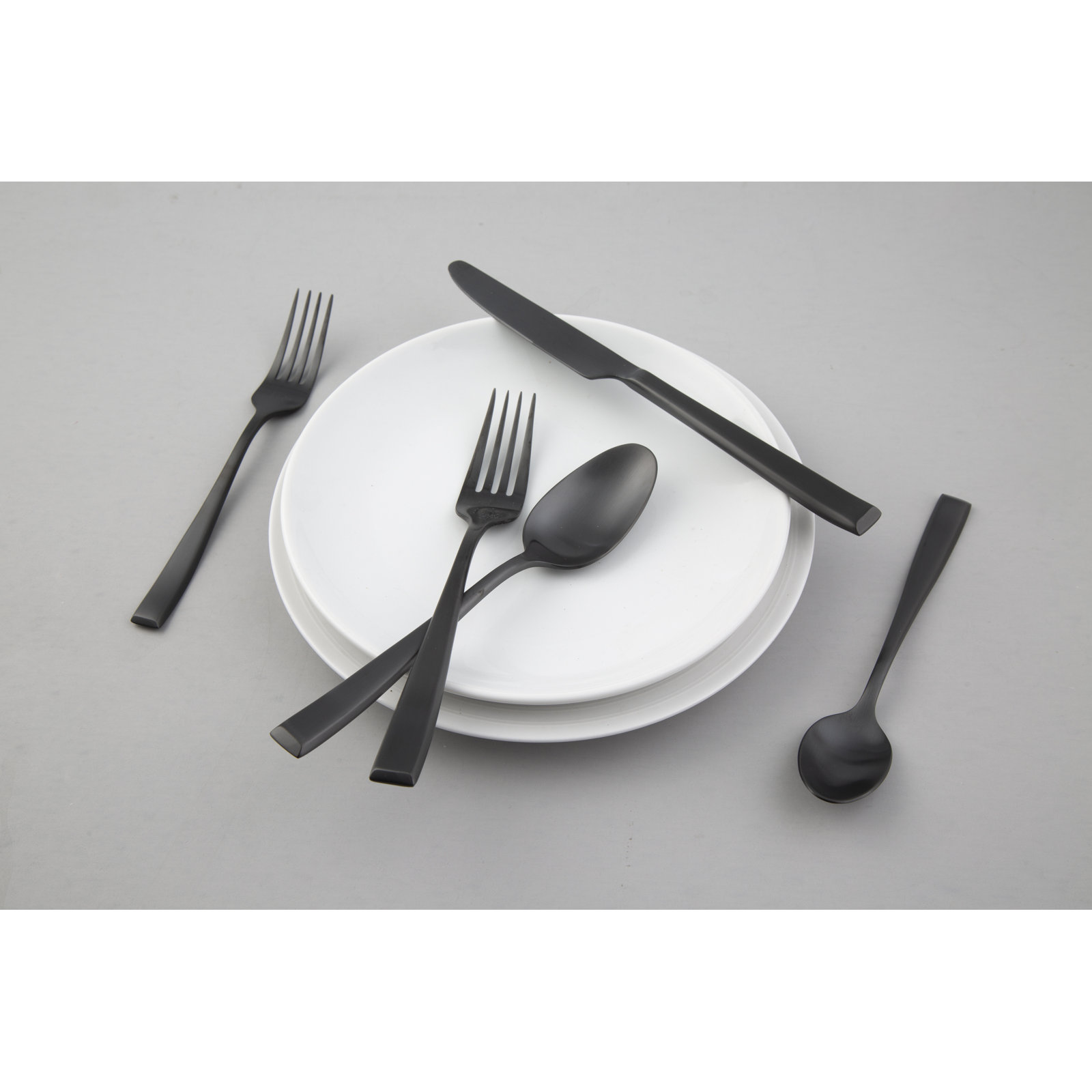 Samira 20 Piece Flatware Set, Service for 4, Black Satin
